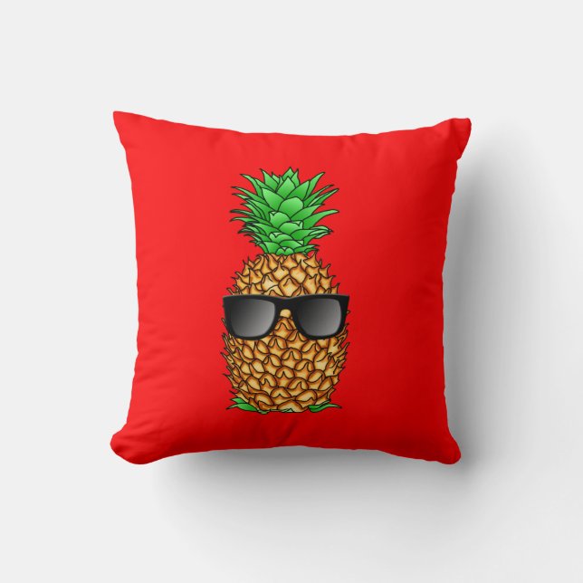 Cool Pineapple Throw Pillow (Front)