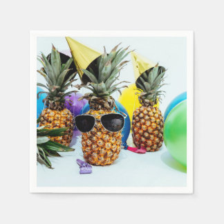 Cool Pineapple with Sunglasses Paper Napkin