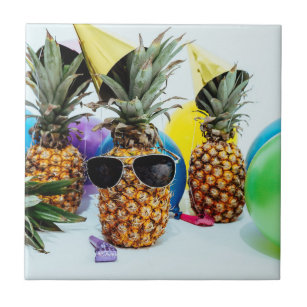 Cool Pineapple with Sunglasses Tile