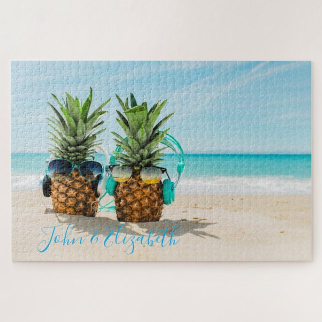 Cool Pineapples Beach Jigsaw Puzzle (Horizontal)