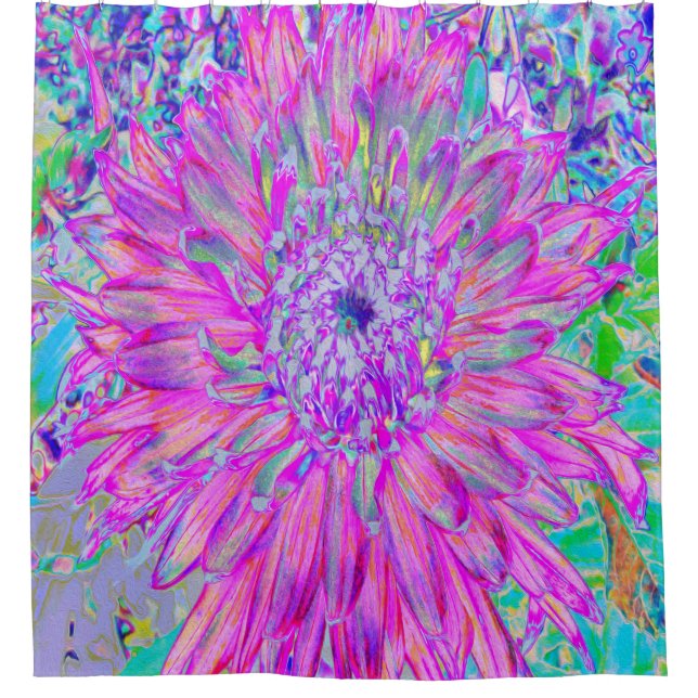 Cool Pink Blue and Purple Artsy Dahlia Bloom (Front)