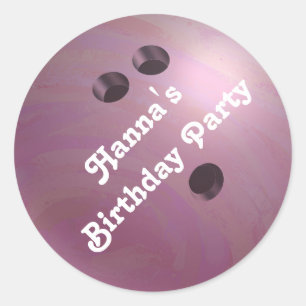 Cool Pink Bowling Ball Custom Party Sticker