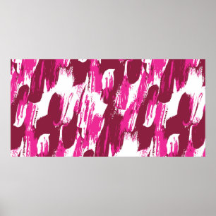 Cool pink brush stroke modern seamless pattern poster