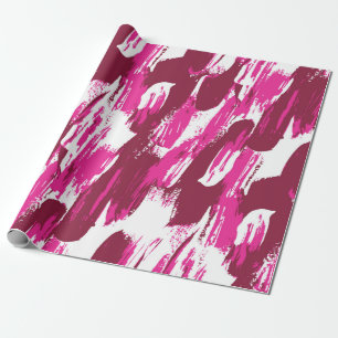 Cool pink brush stroke modern seamless pattern wrapping paper