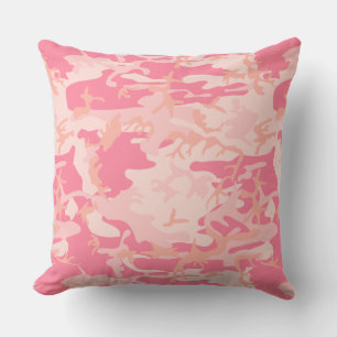 Cool Pink Camouflage Pattern Throw Pillow