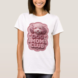 Cool Pink DOG MOM CLUB Slogan Tee