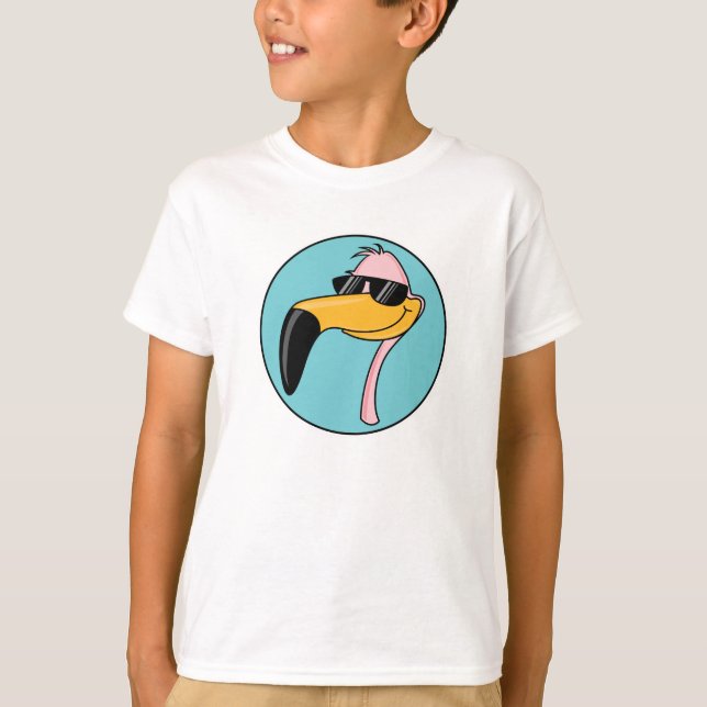 cool pink flamingo in sunglasses T-Shirt (Front)