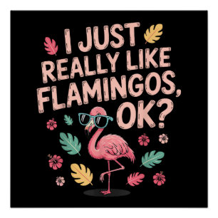 Cool Pink Flamingo Lover Gift for Men Women Poster