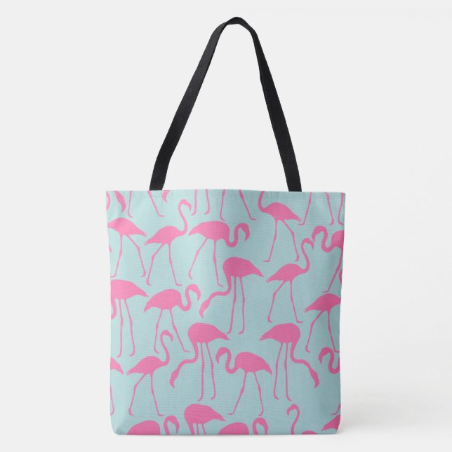 Cool Pink Flamingo Pattern Tote Bag (Front)