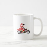 Cool Pink Flamingo Riding Motorcycle Cartoon Coffee Mug<br><div class="desc">Humourous cute pink flamingo bird riding red motorcycle original art design is funny for pink flamingo bird lovers and cyclists and bikers.</div>