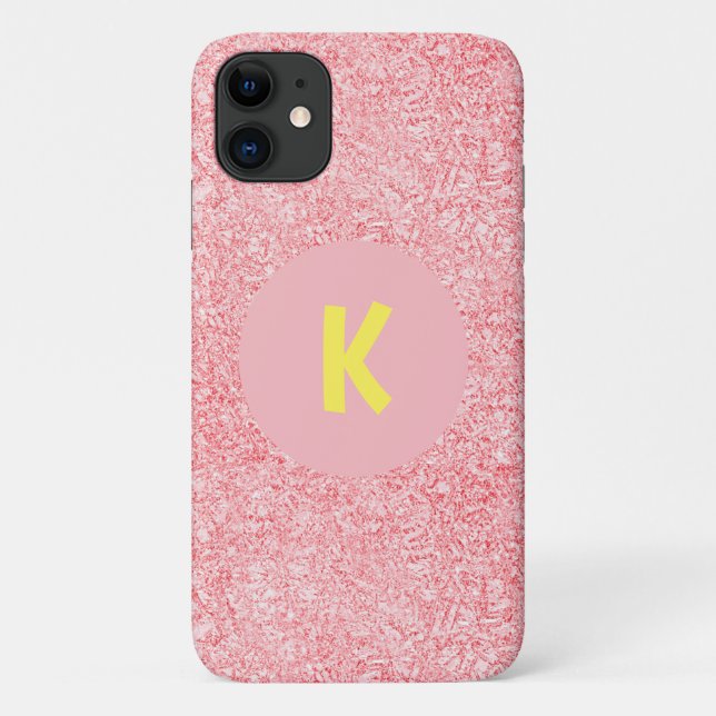 Cool Pink Girls Crystal Sparkle Personalized Case-Mate iPhone Case (Back)