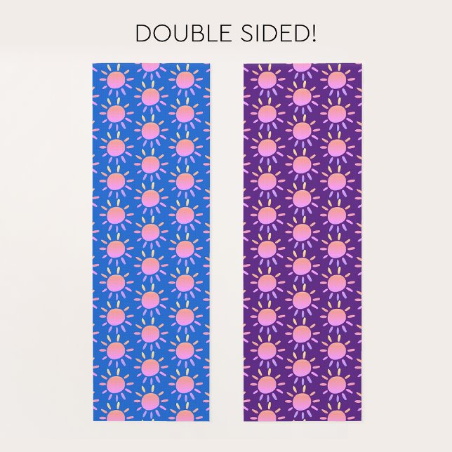 Cool Pink Gradient Sun Pattern Double Sided Yoga Mat (Creator Uploaded)