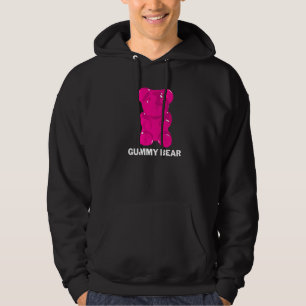 Cool Pink Gummy Bear Sweet Candy  Bear Fan Hoodie