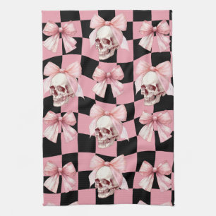 Cool Pink Kitchen Skeleton Halloween  Towel