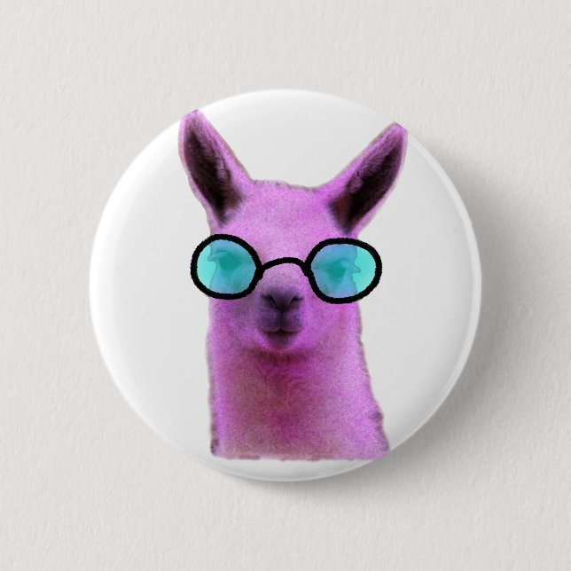 Cool Pink Llama! 2 Inch Round Button (Front)