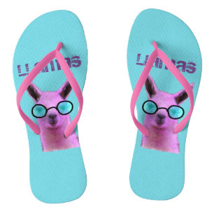Cool Pink Llama! Flip Flops