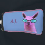 Cool Pink Llama! Golf Putter Head Cover<br><div class="desc">Perfect for the llama loving golfer. Customize the text, background colour and piping to make the best gift.</div>