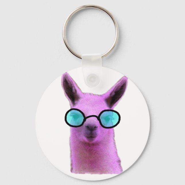 Cool Pink Llama! Keychain (Front)