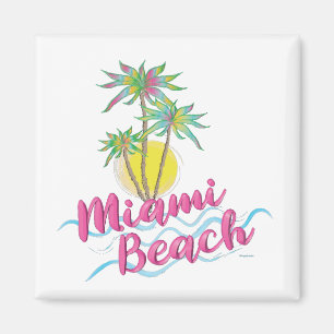 Cool Pink-Miami-Beach-Florida Graphic Magnet