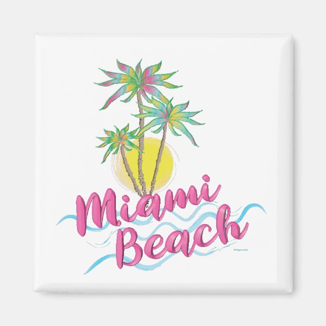 Cool Pink-Miami-Beach-Florida Graphic Magnet (Front)