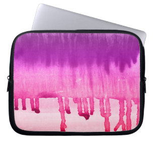 Cool Pink Purple Watercolor Ombre Design Laptop Sleeve