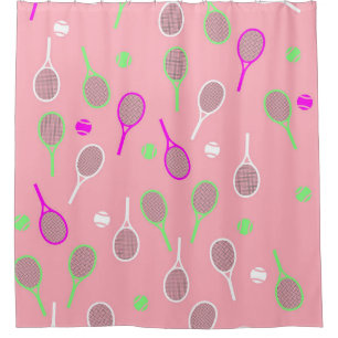 Cool Pink Retro Racquets Pattern Tennis Player