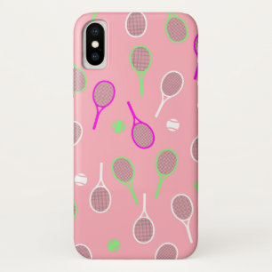 Cool Pink Retro Racquets Pattern Tennis Player  Case-Mate iPhone Case