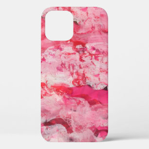 Cool pink texture. art, artistic, blur, bright, br iPhone 12 case