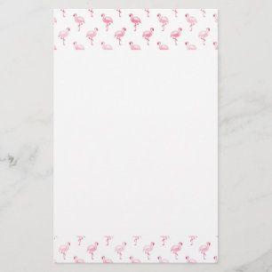Cool Pink Tropical Flamingo Pattern on White