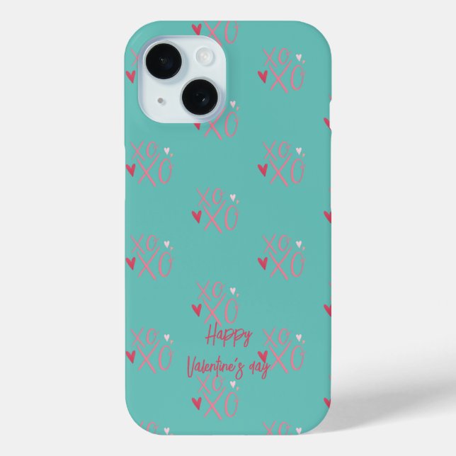 Cool Pink "XOXO"Hearts Happy Valentine's Day  Case-Mate iPhone Case (Back)