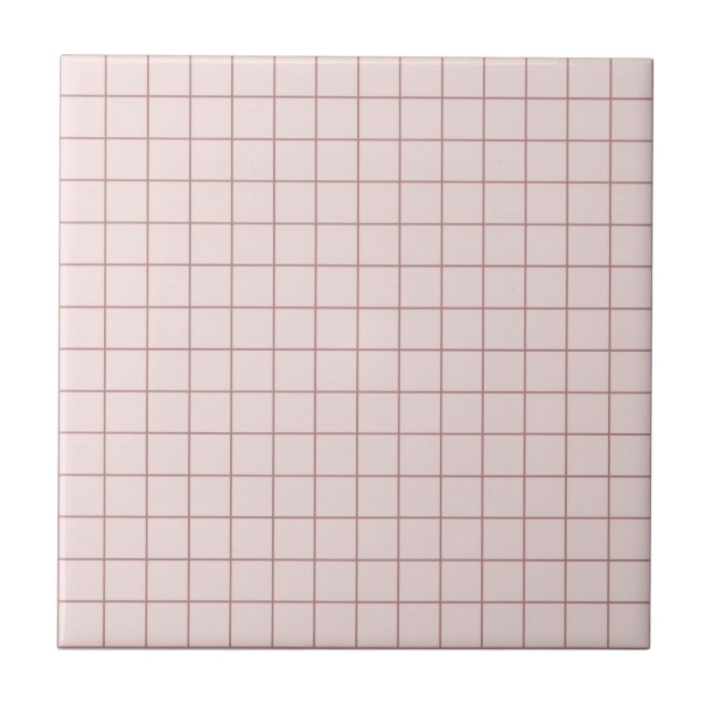 Cool Pinkish White Chequered Pattern Retro Tile (Front)