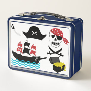 Cool Pirate Skull Metal Lunch Box