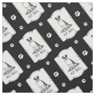Cool Pit Bull with Sunglasses (lt brindle white 3) Fabric
