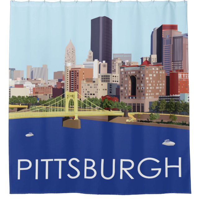 Cool Pittsburgh Skyline Computer Illustration (Front)