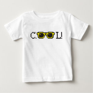 Cool Pixel Sunglasses Typography – Retro Y2K Baby T-Shirt