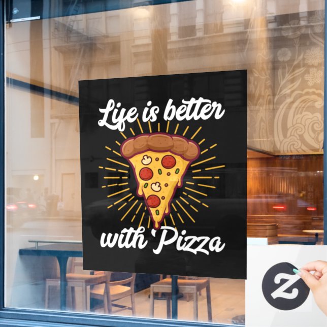 cool pizza lovers Business vendors Window Cling (Cafe Window)