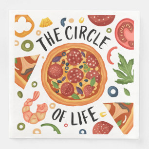 cool pizza party word art Paper Dinner Napkins