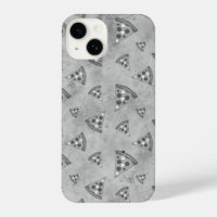 Cool pizza slices vintage black white grey pattern