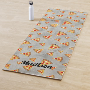 Cool pizza slices vintage grey pattern Personalize Yoga Mat
