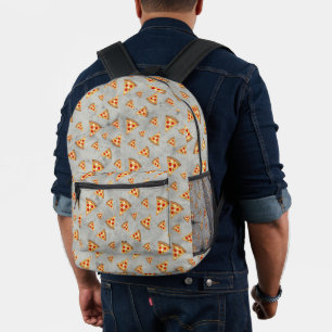 Cool pizza slices vintage grey pattern printed backpack