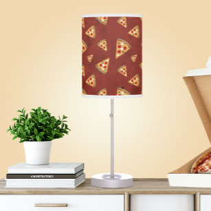 Cool pizza slices vintage red pattern table lamp