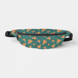 Cool pizza slices vintage teal green pattern fanny pack