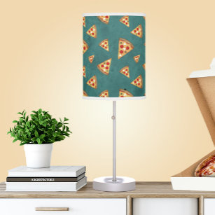 Cool pizza slices vintage teal green pattern table lamp