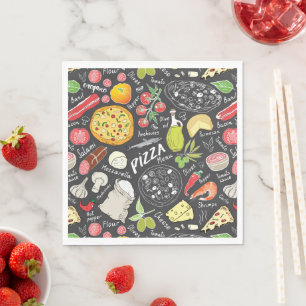 cool pizza tiled party pattern napkin