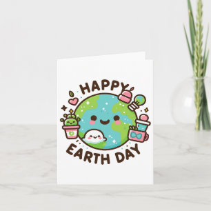 Cool Planet Earth Day Birthday Saying Happy Earth  Card