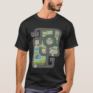 Cool Play Mat Race Car Track On Dad Shirt With Din