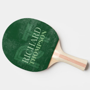 Cool Player Green Monogram (name + initials)  Ping Pong Paddle
