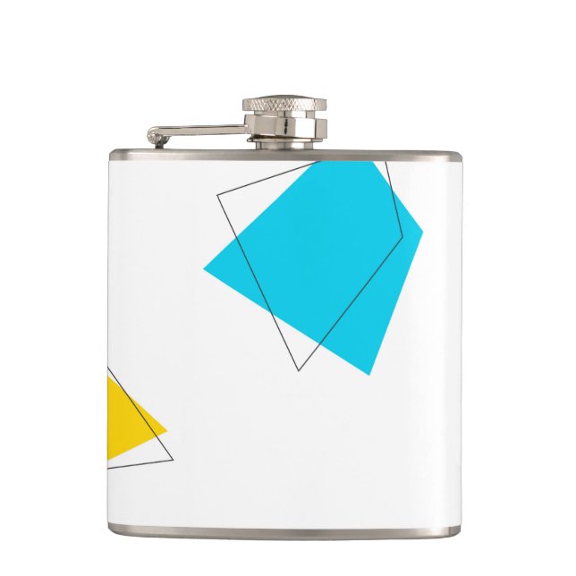 Cool, playful, modern, trendy, urban pattern art hip flask (Front)