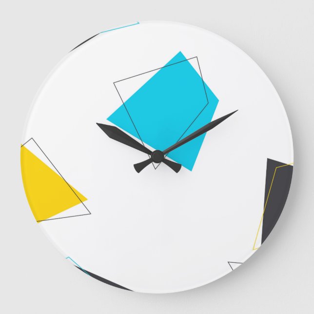 Cool, playful, modern, trendy, urban pattern art large clock (Front)