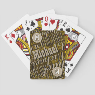 Cool Playing-Cards with Name - Monogram Brown Playing Cards
